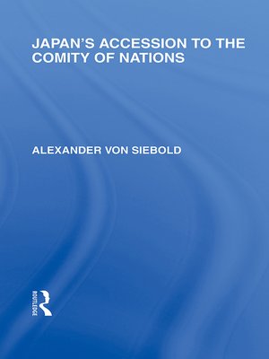 cover image of Japan's Accession to the Comity of Nations